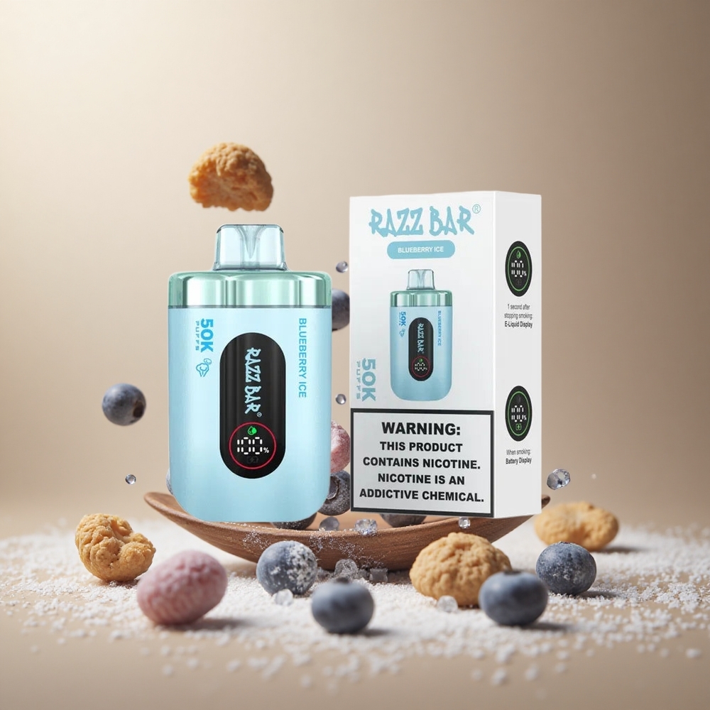 Razz Bar 50K Puffs Wegwerp Vape Blauwe Bes Ijs Type-C Oplaadbaar vape wholesale Belgium