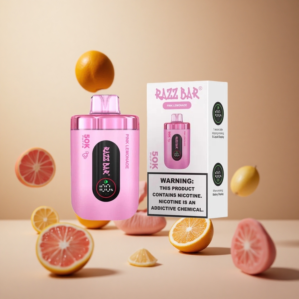 Razz Bar 50K Puffs Wegwerp Vape Roze Limonade 50000 Puffs Type-C Oplaadbaar vape wholesale Belgium