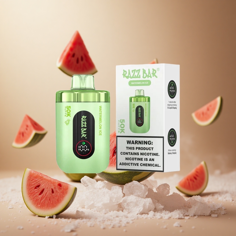 Razz Bar 50K Puffs Wegwerp Vape Watermeloen Ijs vape wholesale Belgium Type-C Oplaadbaar 650 Mah