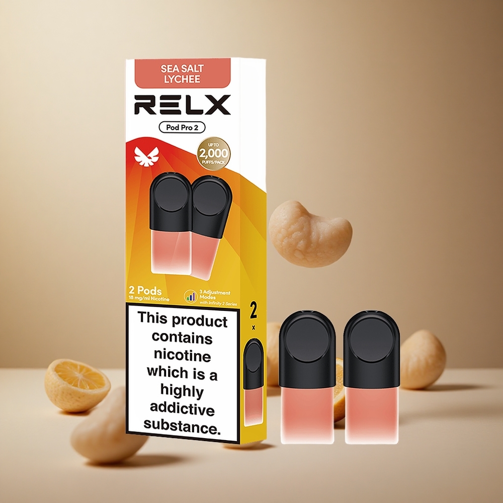 RELX Pod Pro 2 600 Puffs Lychee Zeezout Vape Device vape wholesale Belgium 1.9ml