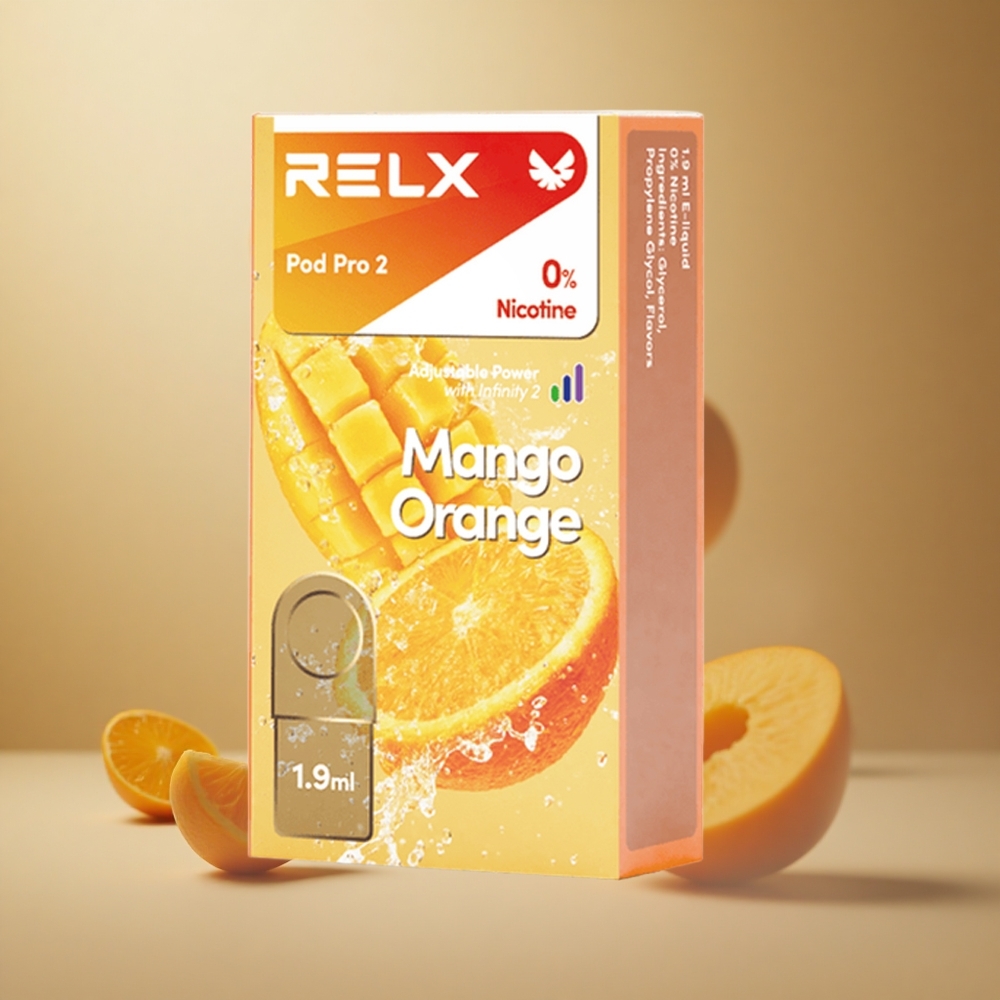 RELX Pod Pro 2 600 Puffs Mango Sinaasappel vape wholesale Belgium Nicotinevrij 1.9ml