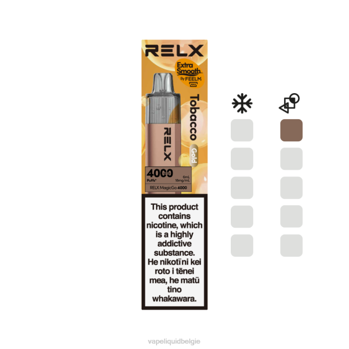 RELX MagicGo 4000 wegwerpdamp | 488L2 Vape Liquid tabak (goud)