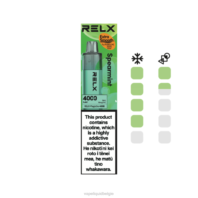 RELX MagicGo 4000 wegwerpdamp | 488L3 E-Liquid Kopen België groene munt