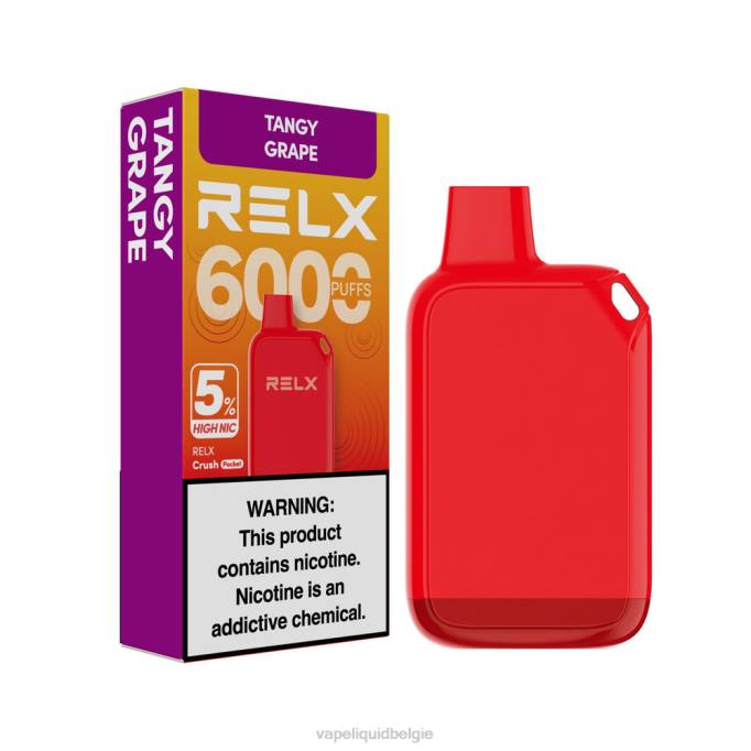 RELX Crush Pocket 6000 5% hoge nic | 488L27 E-Liquid Kopen België pittige druif