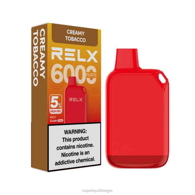 RELX Crush Pocket 6000 5% hoge nic | 488L28 Vape België romige tabak