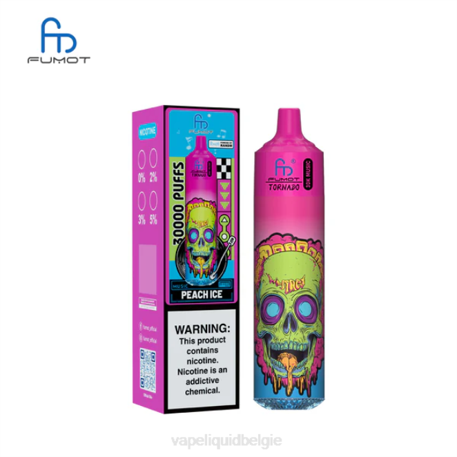 E-Liquid Kopen België TH4T20 perzik ijs Fumot Tornado 30k muziek