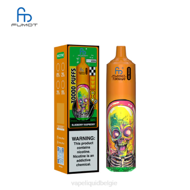 E-Liquid Kopen België TH4T5 bosbes framboos Fumot Tornado 30k muziek