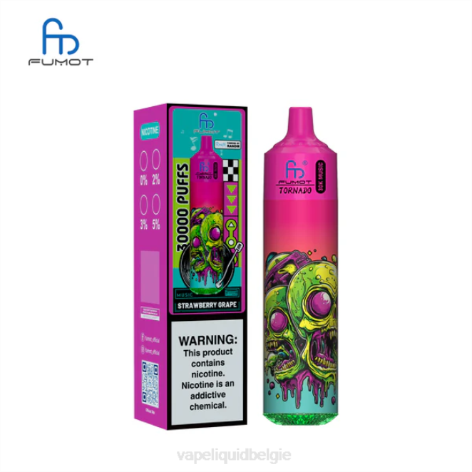 Vape Liquid TH4T27 aardbei druif Fumot Tornado 30k muziek