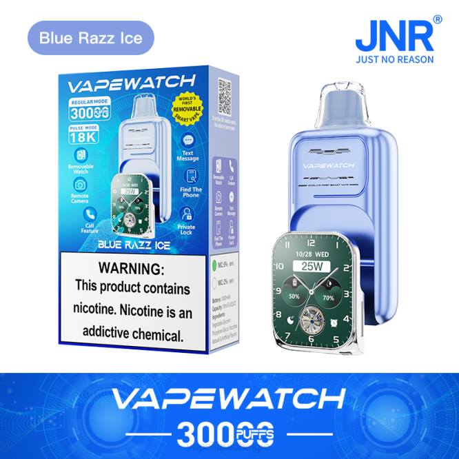 Vape Liquid blauw razz-ijs - JNR damp horloge D26V11