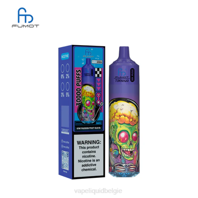Wegwerp Vape België TH4T14 kiwi-passievrucht-guave Fumot Tornado 30k muziek
