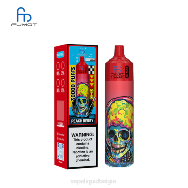 Wegwerp Vape België TH4T19 perzik bes Fumot Tornado 30k muziek