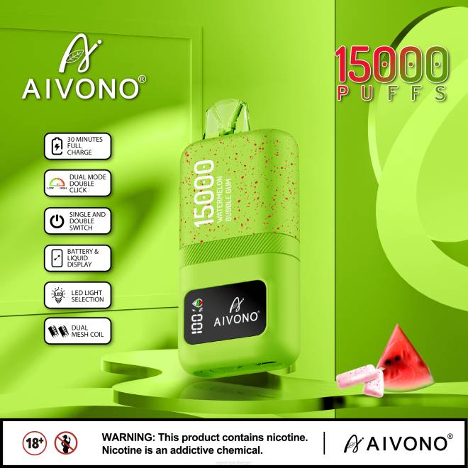 Aivono AIM magic 15000 watermeloen kauwgom - H8VF65 Vape Liquid