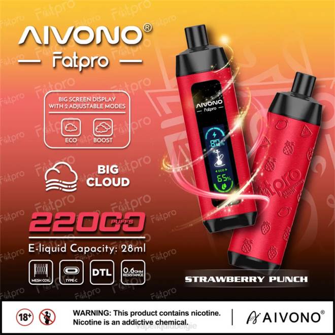 Aivono Fatpro 22000 Aardbeien punch - H8VF8 Vape Liquid