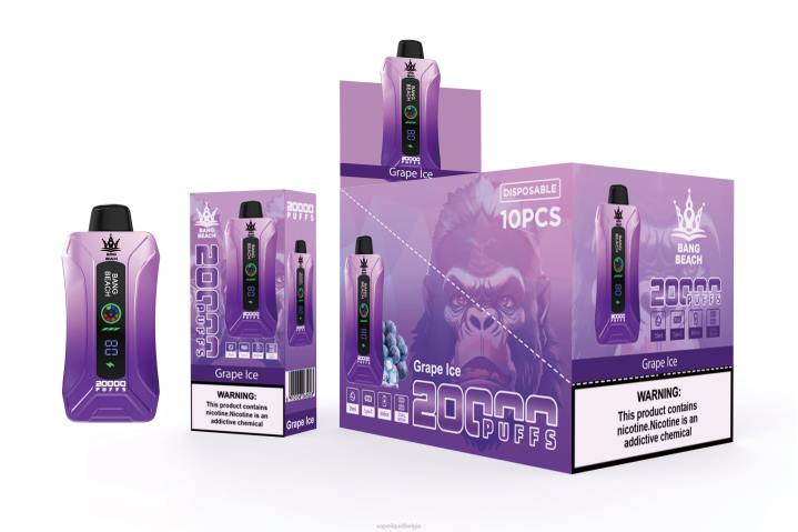 E-Liquid Kopen België 404V10 druiven ijs - Bang Beach 20.000 trekjes slimme schermvape