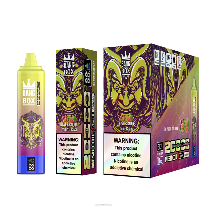 E-Liquid Kopen België 404V50 kiwi-passievrucht-guave - Bang Box 20.000 trekjes slim scherm