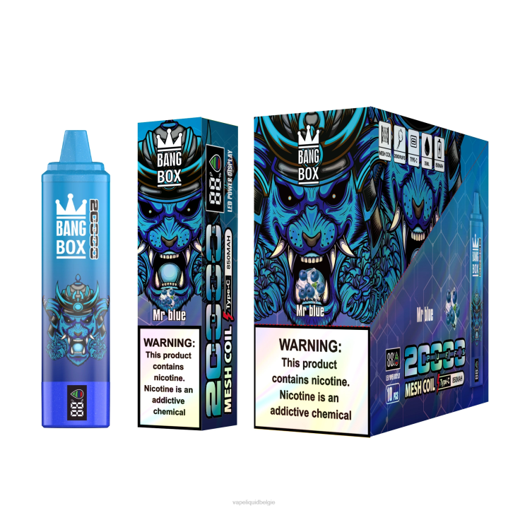 E-Liquid Kopen België 404V60 meneer blauw - Bang Box 20.000 trekjes slim scherm