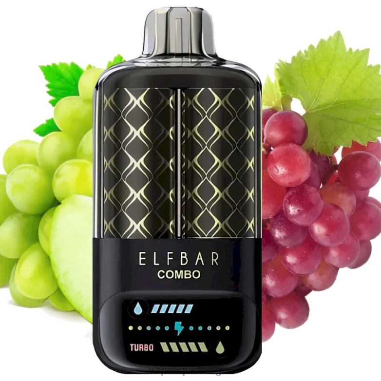 E-Liquid Kopen België T26H69 - groene druif en druif Elf Bar Combo 25000