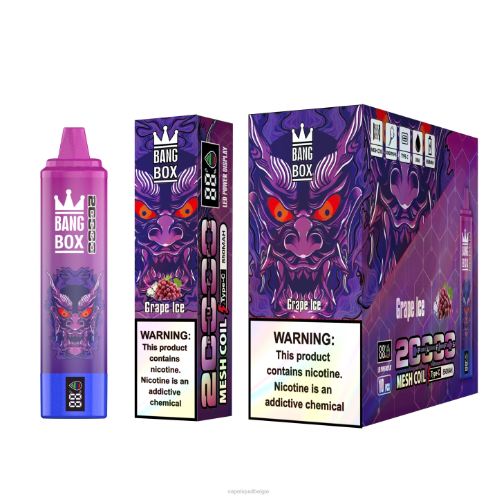 Vape België 404V61 druiven ijs - Bang Box 20.000 trekjes slim scherm