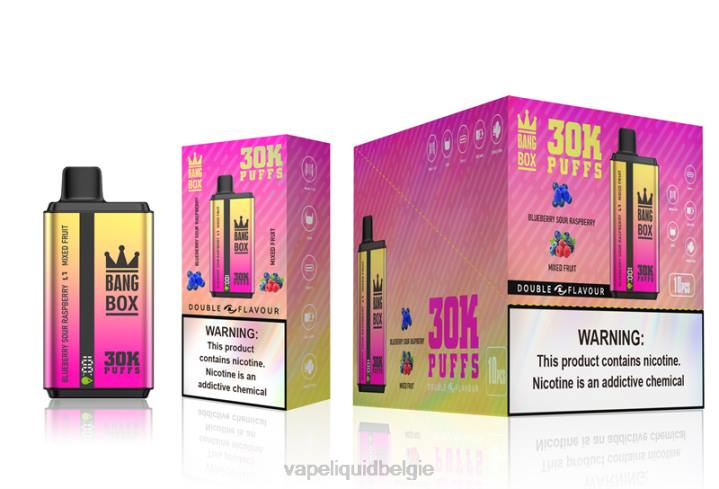 Vape België 404V66 bosbes zure framboos & gemengd fruit - Bang Box 30.000 soesjes dubbele smaken