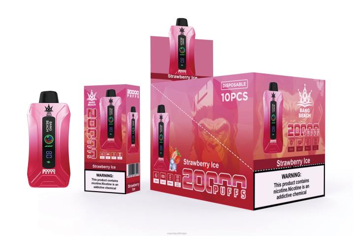 Vape België 404V6 aardbeien ijs - Bang Beach 20.000 trekjes slimme schermvape