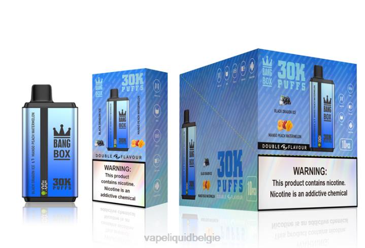 Vape België 404V71 zwart drakenijs en mango-perzik-watermeloen - Bang Box 30.000 soesjes dubbele smaken