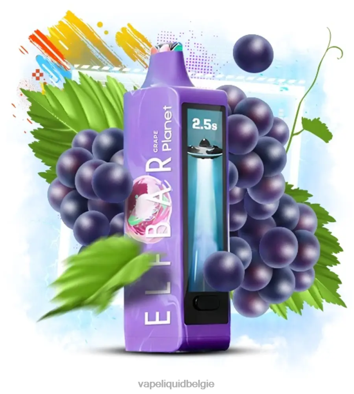Vape België T26H613 - druif Elf Bar Planet 25000