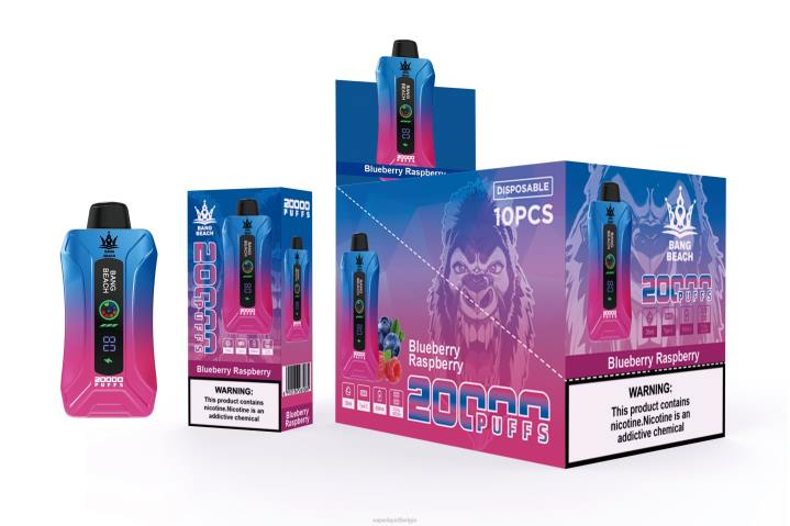 Vape Liquid 404V12 bosbes framboos - Bang Beach 20.000 trekjes slimme schermvape