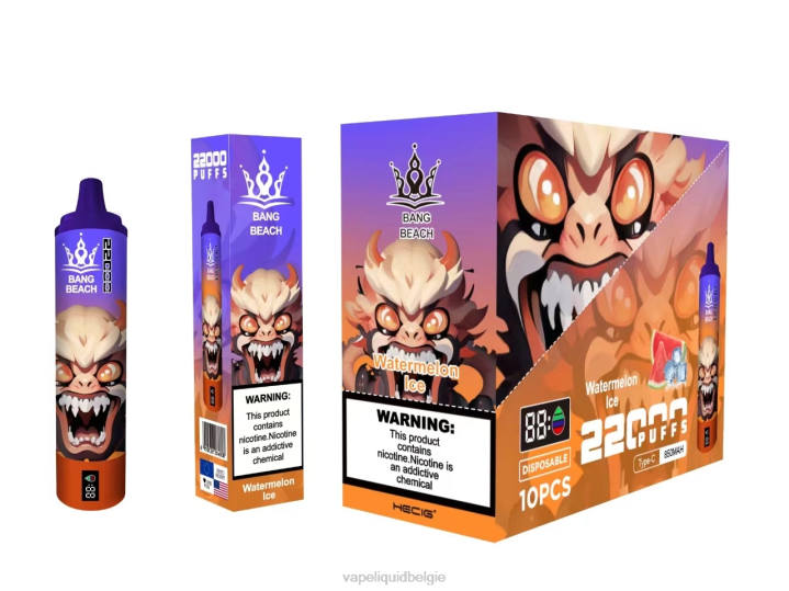 Vape Liquid 404V22 watermeloen ijs - Bang Beach 22000 trekjes slim scherm