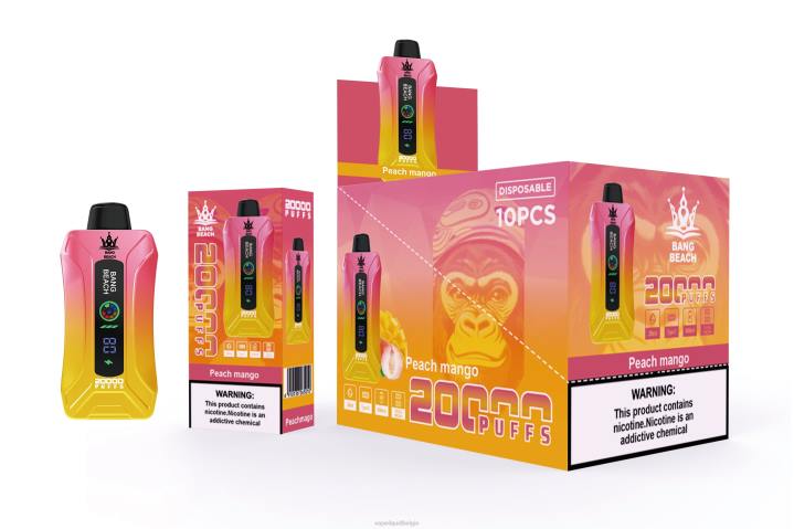 Vape Liquid 404V2 perzik-mango - Bang Beach 20.000 trekjes slimme schermvape