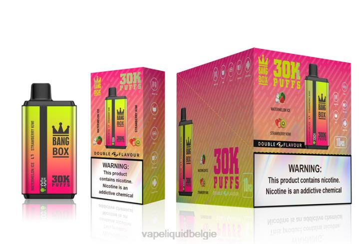 Vape Liquid 404V62 watermeloenijs en aardbei-kiwi - Bang Box 30.000 soesjes dubbele smaken
