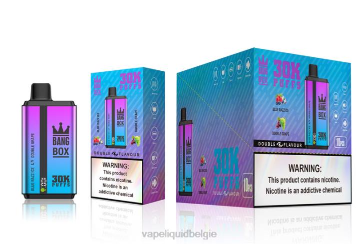 Vape Liquid 404V72 blauw razz-ijs en dubbele druif - Bang Box 30.000 soesjes dubbele smaken