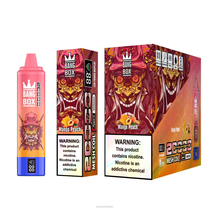 Vape Smaken 404V58 mango-perzik - Bang Box 20.000 trekjes slim scherm
