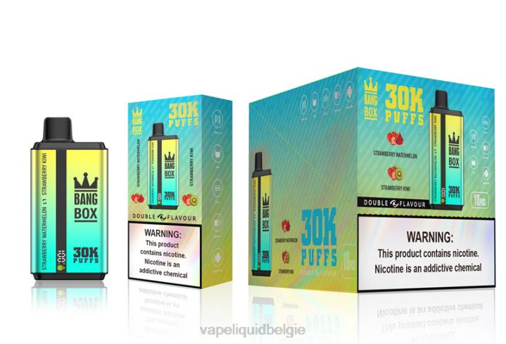 Wegwerp Vape België 404V64 aardbei-watermeloen en aardbei-kiwi - Bang Box 30.000 soesjes dubbele smaken