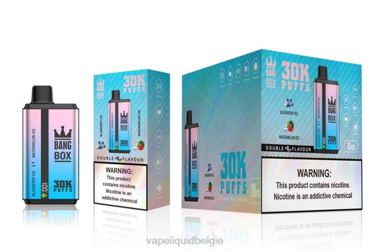 Wegwerp Vape België 404V69 bosbessenijs en watermeloenijs - Bang Box 30.000 soesjes dubbele smaken