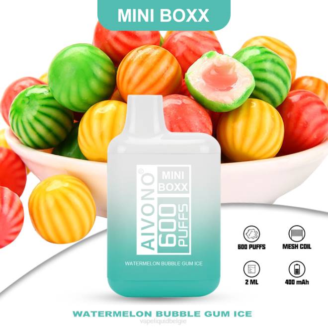 Aivono AIM MINI BOXX 600 watermeloen kauwgom ijs - H8VF235 Vape België