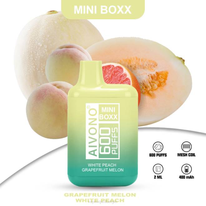 Aivono AIM MINI BOXX 600 witte perzik-grapefruitmeloen - H8VF241 Vape België