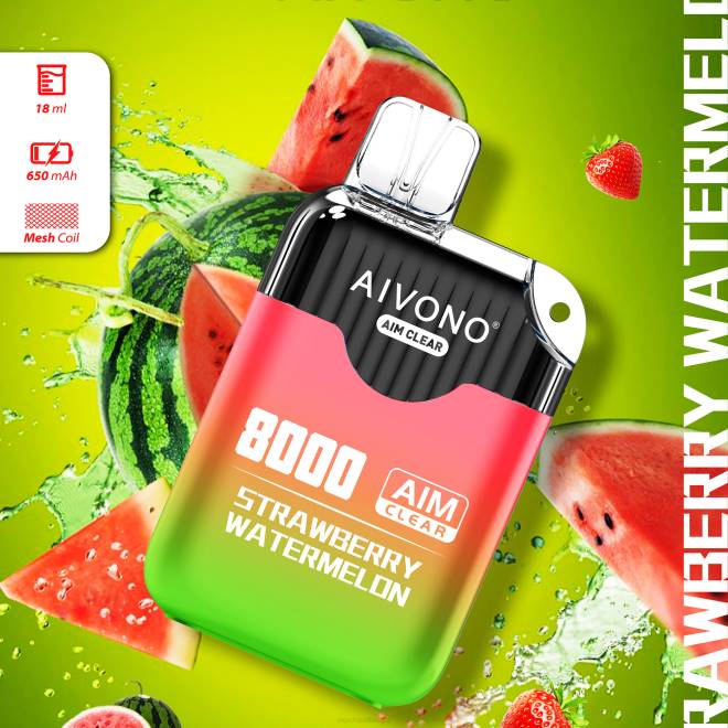 Aivono AIM CLEAR 8000 aardbei watermeloen - H8VF208 Vape België