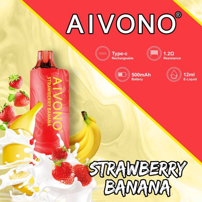 Aivono AIM GUN 7000 aardbei banaan - H8VF107 Vape Liquid