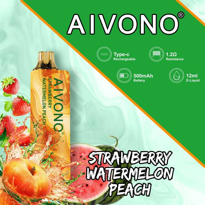 Aivono AIM GUN 7000 aardbei watermeloen perzik - H8VF108 E-Liquid Kopen België