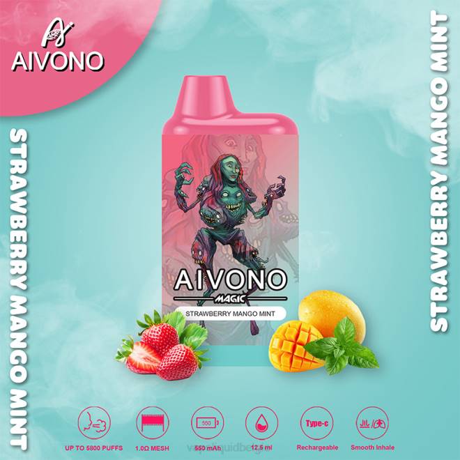 Aivono AIM MAGIC 5800 monddoossigaret aardbei-mango munt - H8VF97 Vape België
