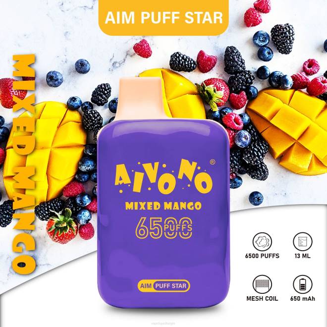 Aivono AIM PUFF STAR 6500 gemengde mango - H8VF296 Vape Liquid