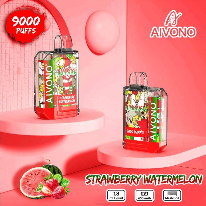 Aivono AIM XXL 9000 mondsticker transparant aardbei watermeloen - H8VF53 Vape Liquid