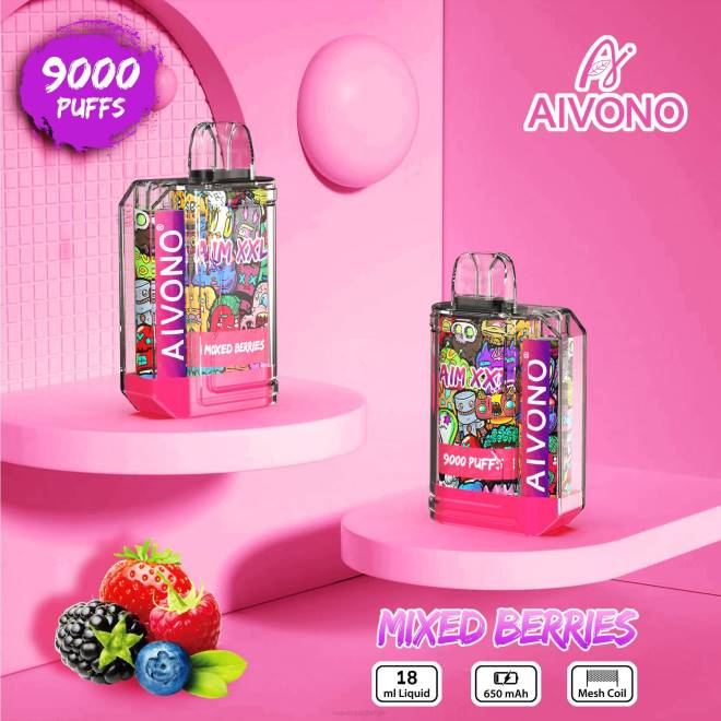 Aivono AIM XXL 9000 mondsticker transparant gemengde bessen - H8VF51 E-Liquid Kopen België