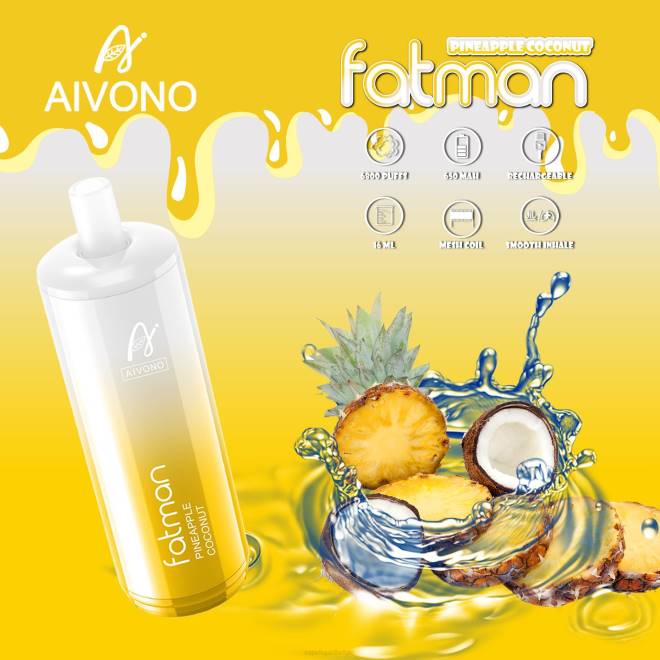 Aivono FATMAN 6800 ananas kokosnoot - H8VF29 Vape Liquid
