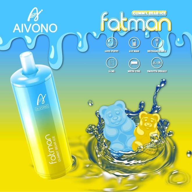 Aivono FATMAN 6800 gummibeer ijs - H8VF32 Vape Liquid