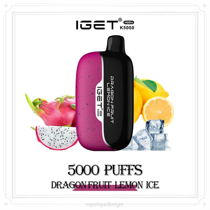 E-Liquid Kopen België NVF820 drakenfruit-citroenijs IGET Moon k5000