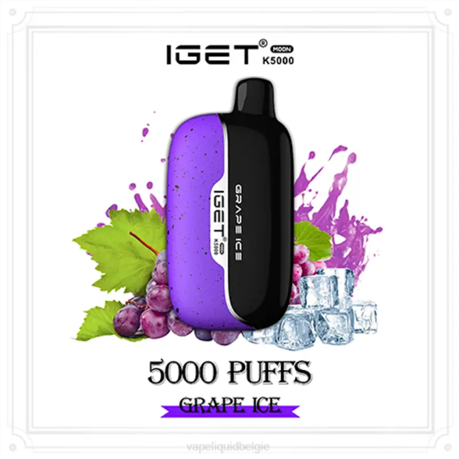 Wegwerp Vape België NVF84 druiven ijs IGET Moon k5000