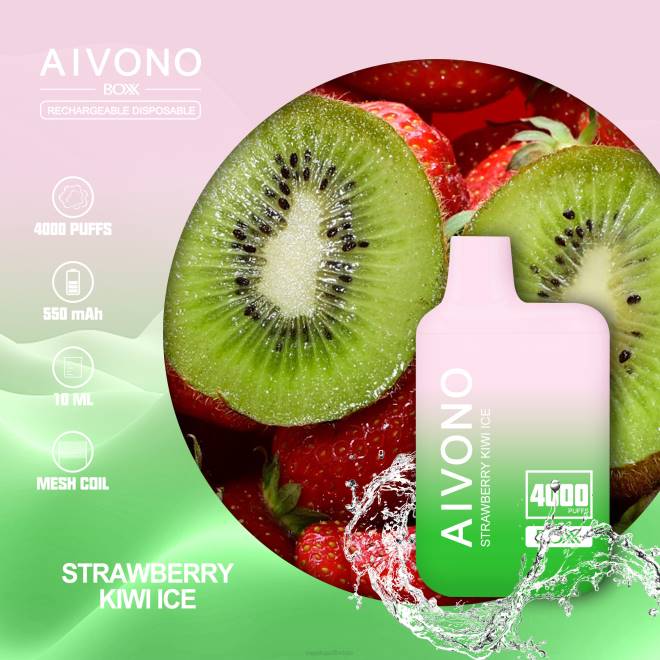 Aivono AIM BOXX 4000 aardbei-kiwi-ijs - H8VF229 Vape België