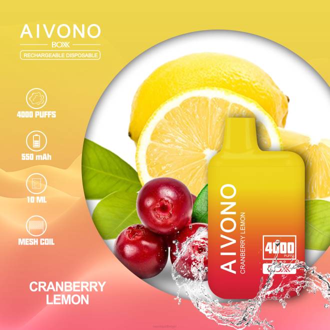 Aivono AIM BOXX 4000 cranberry citroen - H8VF218 Vape Liquid