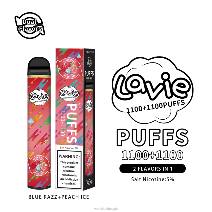 B82B298 Vape België | blauw razz/perzikijs LAVIE BAR Switch 2200 trekjes